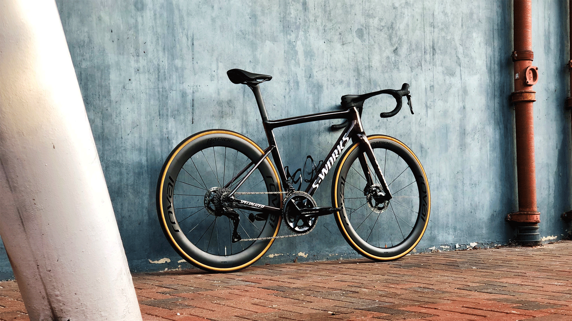 Bike mechanic finishing a professional bicycle service